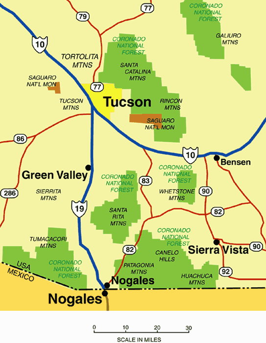 Tucson Area Map